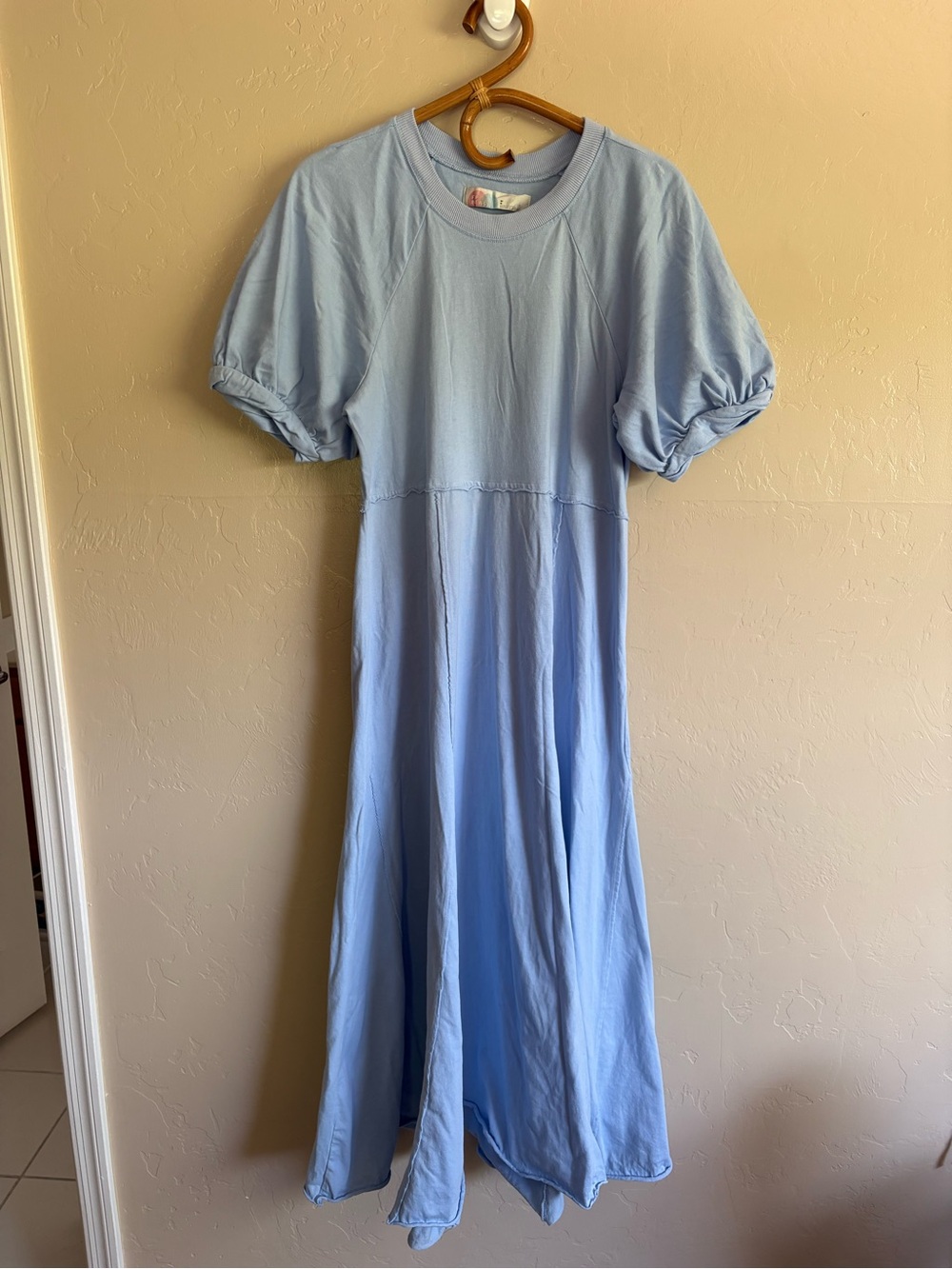 Free People Beach Brentwood Maxi Dress Windsurfer Blue 100% Cotton Size Medium